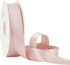 HUIHUANG Rose Gold Satin Ribbon 1 inch x 50 Yards Double-Faced Polyester Ribbon for Gift Wrapping, Wedding Invitations, Hair, Bows Making, Floral Arrangement,Holiday Decor