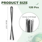 PATIKIL 32 Inch 22 Gauge Floral Stem Wire, 3 Pack/120 Pieces Bouquet Stem Paper Wrapped for DIY Crafts Flower Arrangements, Black