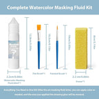 White Masking Fluid for Watercolor Painting 30ml, Resistant Ink and Pouring Paint, Watercolor Masking Fluid Keeps Areas Colorless and Edges Sharp