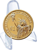 50 PCS Acrylic Display Holder Clear Display Easel Stands for Coins Capsules Phone Medals Stones Cards (Small)