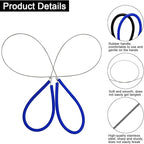 2 Pcs Clay Cutter Wires + 1 Clay Ceramic Needle + 1 Feather Wire Texture Detail Tools, Steel Cutters Wire Kit, Black & Blue Handle Cutting Off Pottery Wires Tools for Sculpting Artists Modeling Crafts