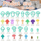 ACRNIGHEET Mushroom Clay Cutters - 15pcs 3D Clay Cutters for Polymer Clay, Clay Cutters Shapes Mushroom, Cookie Cutter, DIY Earring Making Tools with Storage Box