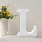 Wood Letters 4.3 Inch, White Unfinished Wood Letters for Graft, Wooden Letters for Wall Decor, Standing Letters for Bedroom, Home, Birthday, Party, DIY Graft (L)