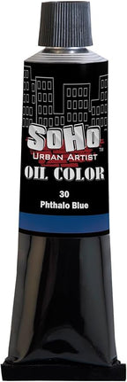 Soho Urban Artist Oil Paint - Phthalo Blue, 170 ml Tube - Best Valued Oil Colors for Painting, Excellent Pigment Load