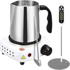 SAEUYVB Candle Making Kit,Candle Making Supplies,Candle Making Kit with Hot Plate,Candle Making Supplies for Beginners with Pouring Pot ，Thermometer and More（White）