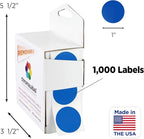 ChromaLabel 1 Inch Round Label Removable Color Code Dot Stickers, 1000 Labels per Dispenser Box, Dark Blue