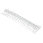 PATIKIL 26 Gauge 16" Floral Stem Wire, 100 Pcs Paper Wrapped Iron Artificial Flower Stem Accessories for DIY Bouquet Stem and Craft Decoration, White