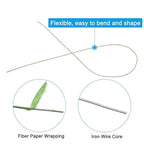 PATIKIL 28 Gauge 16" Floral Stem Wire, 100 Pcs Paper Wrapped Iron Artificial Flower Stem Accessories for DIY Bouquet Stem and Craft Decoration, Light Green