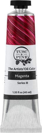 Tusc & Pine Artist Oil Paint - Magenta, 40 ml, Non-Yellowing, Rich & Creamy Consistency, Maximum Pigment Load, Small Batch Milled Oil Paints Made in the USA for Professional Artists