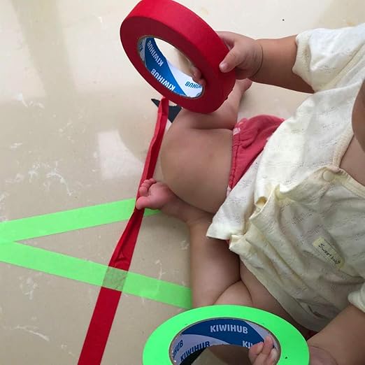 Painters Tape, 1" x 60 yd (120 Yards Total), 2 Rolls - Red Painting & Masking Tape - Multi Surface Use - 14 Day Clean Release Trim Edge Finishing Tape