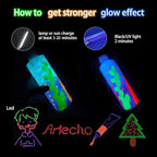 Artecho Glow in the Dark Paint, Neon Green Paint (120ml / 4.05oz) Tubes, Art Craft Paints for Canvas, Rock, Stone, Wood, Fabric, Art Supplies