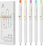 FIOVER Gel Pens, 5pcs 0.5mm Quick Dry Black Ink Fine Point Smooth Writing Pens High-End Series Ballpoint for Office School Supplies, Gifts for Women and Men