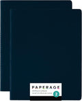 PAPERAGE Soft Cover Blank Journal Notebook, 2 Pack, (Navy), 100 Pages, Large 7.5 inches x 9.5 inches, Ideal for Sketch Book, Note Taking & Travel Journal