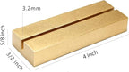 UNIQOOO 20 Pack 4" Gold Birch Wood Stands for Wedding Acrylic Sign, Wood Table Number Holders for 1/8 Thick Acrylic Sheets | Wedding Display Stand, Card Holder for Bar Menu, Retail Sign, Party