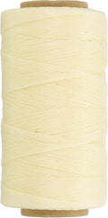 PATIKIL 284 Yard Flat Waxed Thread 150D 1mm Leather Sewing Cord for Repairing Shoes Bags Wallets Jewelry Making DIY Leather Craft, Beige