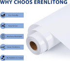 RENLITONG White Iron on Vinyl 12Inch by 50ft Roll HTV Heat Transfer Vinyl for T-Shirt HTV Rolls for All Cutter Machine - Easy to Cut & Weed for Heat Transfer Design