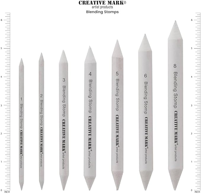 Creative Mark Blending Stumps - Perfect Art Set for Charcoal, Pencils, Pastels - Ideal for Artists and Designers - Solid Double [Set of 6]