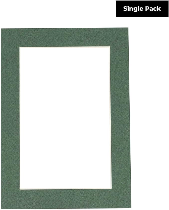 5x7 Mat for 8.5x11 Frame - Precut Mat Board Acid-Free Show Kit with Backing Board, and Clear Bags Hunter Green 5x7 Photo Matte Made to Fit a 8.5x11 Picture Frame Matboard for Framing, Pack of 1 Mat