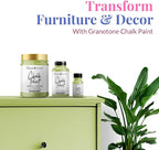 GRANOTONE Chalk Paint for Furniture | Matt-Finish Water-Based Acrylic Paint for Wood, Walls, Metal, Glass, Paper, Fabric Canvas | Maximum Coverage Chalk Paint for Kids & Adults, 250 Ml (AP GREEN)