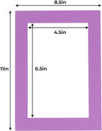 5x7 Mat for 8.5x11 Frame - Precut Mat Board Acid-Free Dark Purple 5x7 Photo Matte Made to Fit a 8.5x11 Picture Frame, Premium Matboard for Family Photos, Show Kits, Art, Picture Framing, Pack of 1 Mat