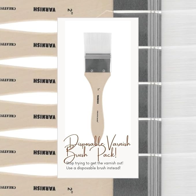 Jerry's Artarama InstaVar™ Gloss Picture Varnish & Varnish Brush Sets - Perfect for Varnish Paintings, Artists, Professionals, Restoration, & More! - 8.4oz Bottle w/ Set of 6 Brushes