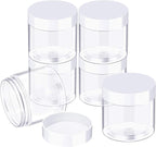 SATINIOR 36 Pieces 3 oz Plastic Jars with Lids Wide Mouth Airtight Reusable Container Acrylic Cosmetic Small Jars for Lotions Ointments Travel Toiletries Creams Make up Storage(Clear)