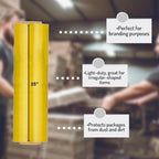 PSBM Yellow Stretch Wrap, 15 Inch x 1476 Feet, 72 Pack, Tinted Pre-Stretched Shrink Wrap Film for Moving, Packaging, Pallet Wrapping