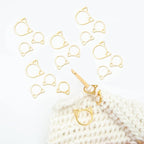Hilsayum 30PCS Cat Stitch Marker Knitting Stitch Markers Metal Crochet Markers Ring Crocheting Accessories for Weaving, Handmade Crafts