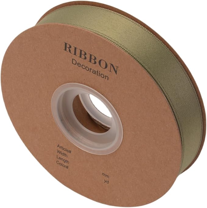 Double Side Satin Ribbon, Continuous 20 Yards,Use for Craft Bows Bouquet, Gift Wrapping, Wedding Decoration, Floral Arrangement (Army Green, 4/5 inch)