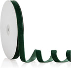 5/8" X 20 Yards Forest Green Velvet Ribbon for Christmas Tree Wreath Decoration Handmade Crafts Ornaments Gift Wrapping & Bow Making