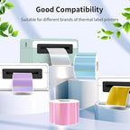 Holographic Square Thermal Labels Stickers 3" x 3", Direct Square Thermal Stickers Labels, Glitter Self-Adhesive Thermals Label for Small Business- Holographic Purple