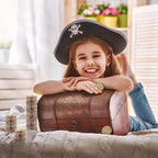 Large Metal Pirate Coins - 35 Rose Gold Treasure Coin Set, Metal Replica Spanish Doubloons for Pirate Party Decorations & Favors, Tokens, Toys, Cosplay - Pirate Treasure Chest - Size 0,98"