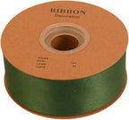 Double Side Satin Ribbon, Continuous 20 Yards,Use for Craft Bows Bouquet, Gift Wrapping, Wedding Decoration, Floral Arrangement (Dark Green, 1-1/2 inch)