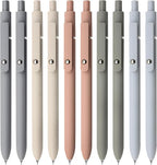 Gel Pens, 10Pcs 0.5mm Black Ink Pens Fine Point Smooth Writing Pens, High-End Series Retractable Pens for Journaling Note Taking, Cute Office School Supplies Gifts for Women (10 Pcs Morandi)