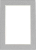 8x10 Mat Bevel Cut for 5x8 Photos - Acid Free Mid Grey Precut Matboard - For Pictures, Photos, Framing - 4-ply Thickness