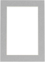 Poster Palooza 8x10 Mat Bevel Cut for 5x8 Photos - Acid Free Mid Grey Precut Matboard With Backing Board and Crystal Clear, Self Seal Photo Mat Bag - For Pictures, Photos, Framing - 4-ply Thickness