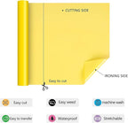 HTV Iron on Vinyl 12Inch by 12ft Roll Heat Transfer Vinyl for T-Shirt HTV Vinyl Rolls for All Cutter Machine - Easy to Cut & Weed for Heat Transfer Design (12ft, Yellow)