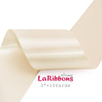 LaRibbons Nude Satin Ribbon 3 Inch 10 Yards Double Faced Luxury Nude Silk Ribbon for Gift Wrapping Flower Bouquets Bow Christmas Wedding Party Decoration