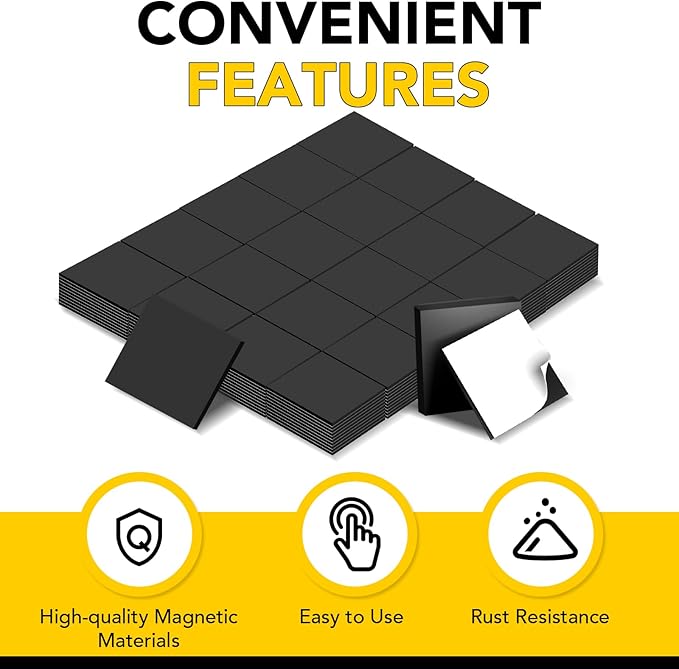 DIYMAG Magnets with Adhesive Backing,300Pcs Adhesives Magnet Squares for Whiteboard Crafts Small Magnetics Tape Magnetic Sheets Magnetism Strips Stickers for Classroom Refrigerator 0.8 x 0.04inch