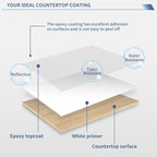GLAINTE Bright White Marble Countertop Paint Kit Epoxy Countertop Refinishing Paint for Kitchen Bathroom Cover 38 Sq.Ft