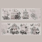 3pcs Vintage Lace Tape Cutout Art Lace Black White Stickers Roll Sticker PET Reusable Exquisite Lace Floral Cage Pattern Tape for DIY Scrapbook Album Journal Photo Frames Decor