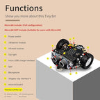 Yahboom Micro:bit DIY Coding Science Building Kit Smart Toys Car Robotic Kit Learning Educational STEM Projects for Kids Ages 8-12（Without Microbit）