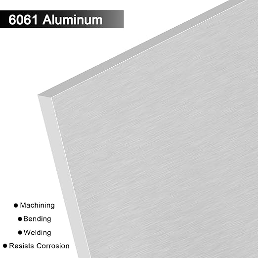 6061 T651 Aluminum Sheet Metal 6 x 12 x 5/16 (0.315”) Inch Flat Plain Aluminum Plate Covered with Protective Film, Heat Treatable Rectangle 8MM Thick Aluminum Metal Plate for Industrial, Crafting