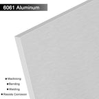 6061 T651 Aluminum Sheet Metal 6 x 12 x 1/4 Inch Flat Plain Aluminum Plate Covered with Protective Film, Heat Treatable Rectangle 6MM Thick Aluminum Metal Plate for Industrial