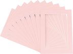 Pack of TEN 8x10 Mats Bevel Cut for 5x8 Photos - Acid Free Pink Precut Matboards For Pictures, Photos, Framing - 4-ply Thickness