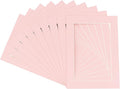 Pack of Ten Acid Free 11x14 Mats Bevel Cut for 8.5x11 Photos - Pink Precut Matboards With Backing Boards and Self Seal Photo Mat Bags For Pictures, Photos, Framing - 4-ply Thickness
