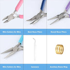 4 Pack Jewelry Making Pliers Tools Set, Jewelry Making Needle Nose Chain Nose Round Bent Pliers Wire Cutter for Bracelet Beading DIY Craft Jewelry Making Supplies