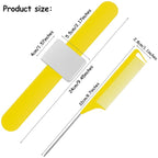 WILLBOND Magnetic Wrist Sewing Pincushion Wrist Magnetic Pin Holder Wristband Pin Cushion Holder with 3 Pcs Stainless Steel Pintail Comb Rat Tail Comb for Hair Clips Hand Sewing(Yellow)