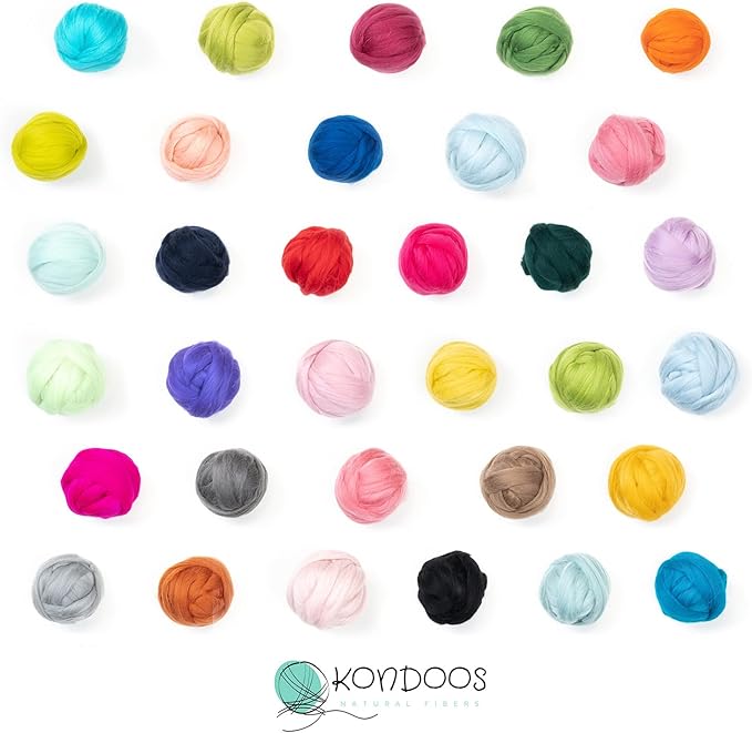Colored Natural Wool roving, 8 OZ. Best Wool for Needle Felting, Wet Felting, handcrafts and Spinning. (Acqua)