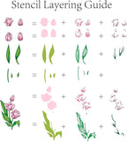 ORIGACH Realistic Tulips Stamps and Die and Layering Coloring Stencil Bundle for Card Making Album Arts Crafts Supplies